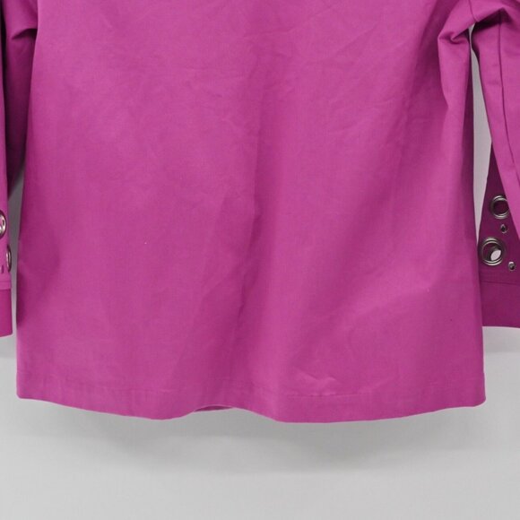 Vtg BOB MACKIE Jacket Womens Size S Pink Grommet Studded 3/4 Sleeve Full Zip 90s - Picture 7 of 14